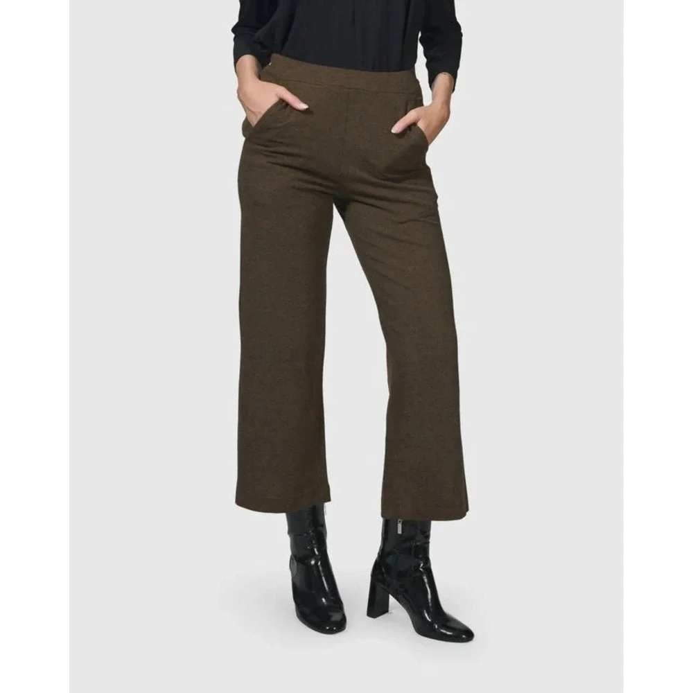 NEW Alembika Essential Cropped Pants Brown Womens 6-8